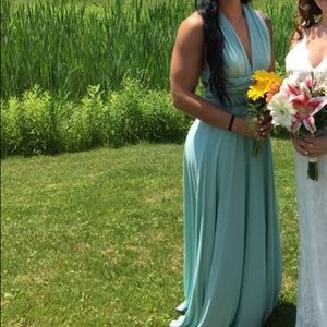 Convertible top stretchy flowing Long formal dress